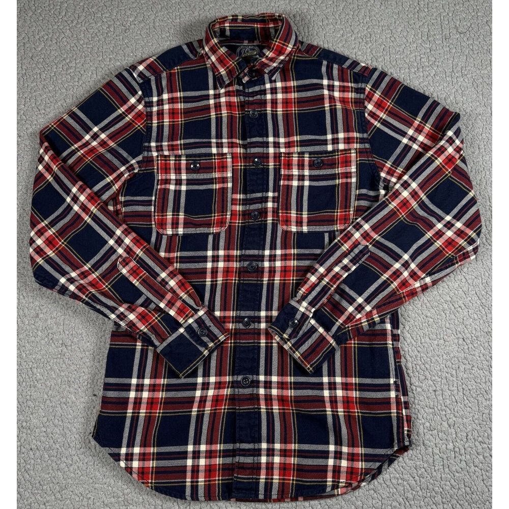 J.Crew Shirt‎ Mens XS Red Blue Plaid Flannel Outdoor Sportsmens Outfitter